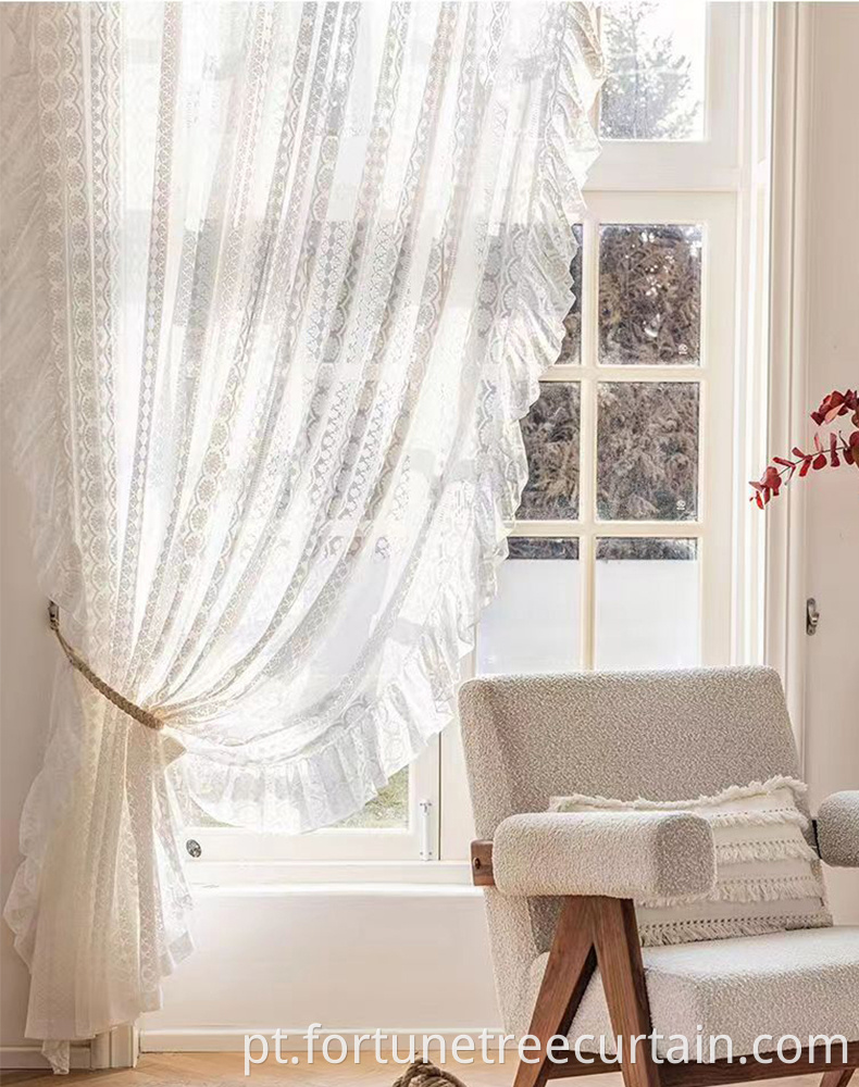 Transparent Embroidered Gauze Curtain Sheer